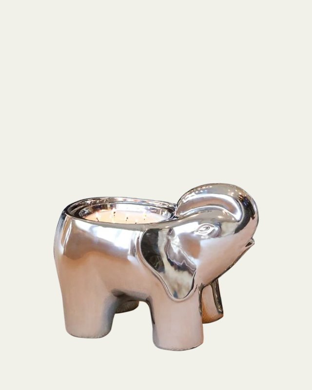 Silvertone Grand Elephant Candle, 20 oz.